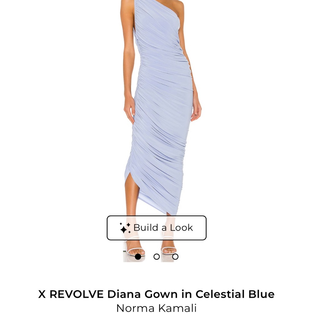Norma Kamali Celestial Blue One-Shoulder Dress